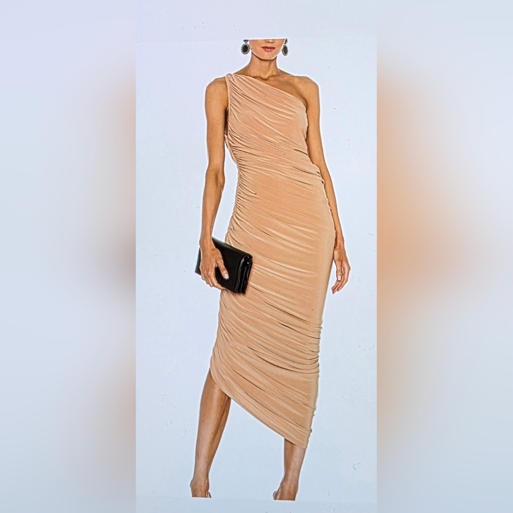 Norma Kamali Beige Dress Womens Size Small (Christina  #17)